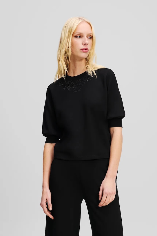 Karl Lagerfeld pulover grosime medie negru A2W20040