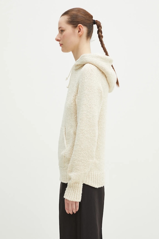 Visvim sweter jedwabny Raglan Hoodie P.O. Knit Mawata 325105012002 beżowy SS25