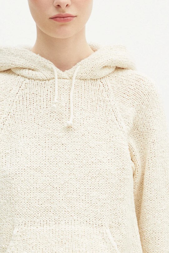 Шовковий светр Visvim Raglan Hoodie P.O. Knit Mawata бежевий 325105012002