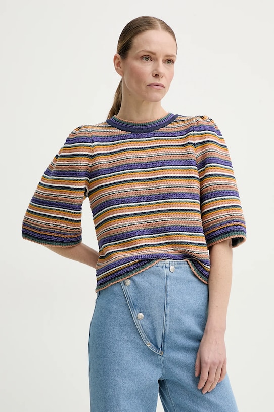 BA&SH sweter bawełniany FARFAELA wzorzyste multicolor 1E25FARF