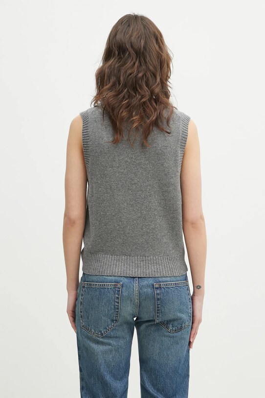 Odzież GANNI kamizelka wełniana Graphic Wool Vest K2308 szary