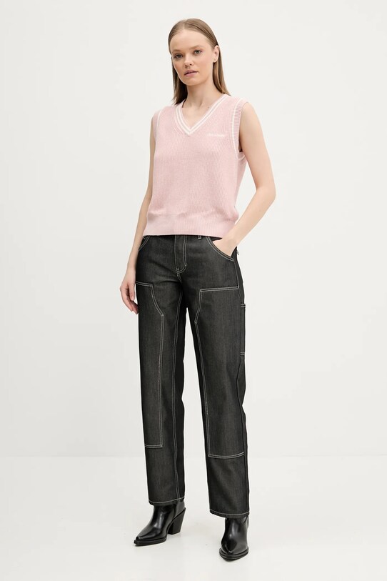 Guess Jeans vestă din bumbac W5GR02.Z3HM1 roz SS25