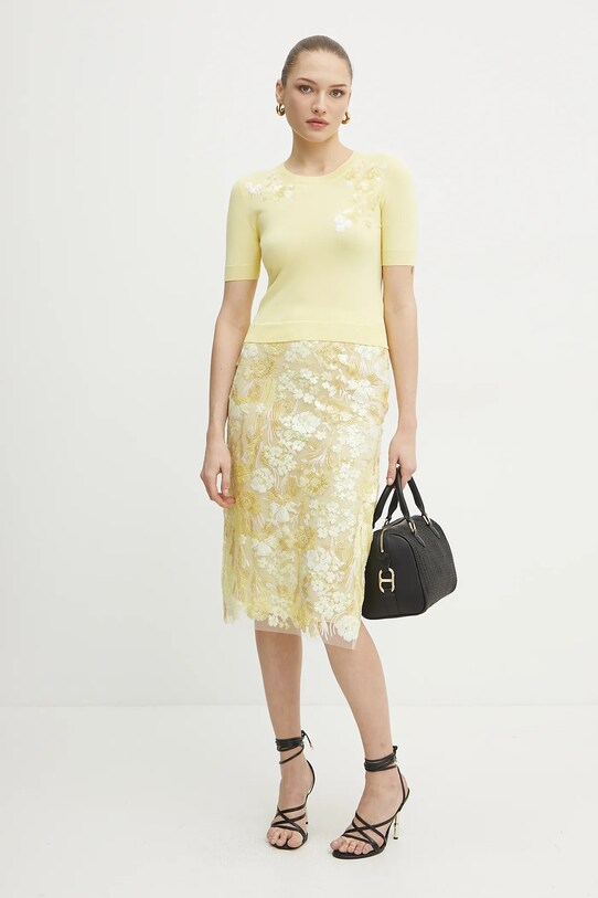 Ermanno Scervino pulóver 56TM031EZ0 sárga SS25