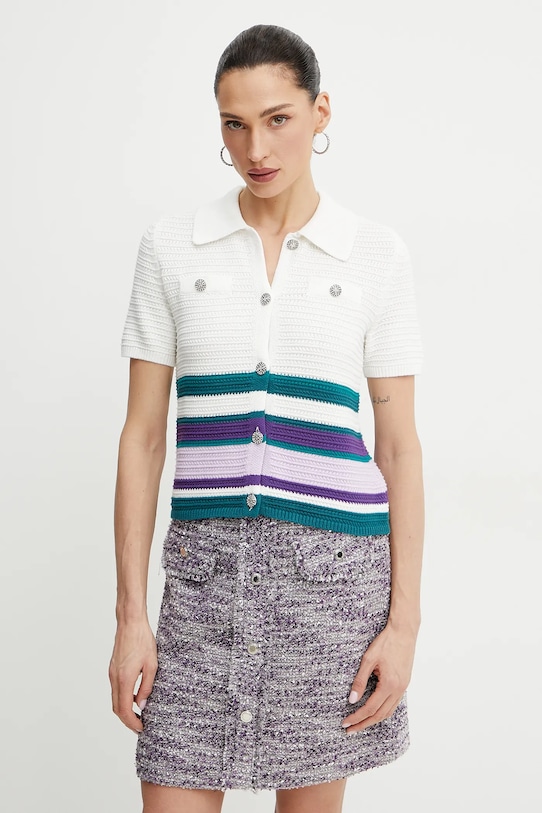 Morgan kardigan bawełniany MICHALI wzorzyste biały MICHALI