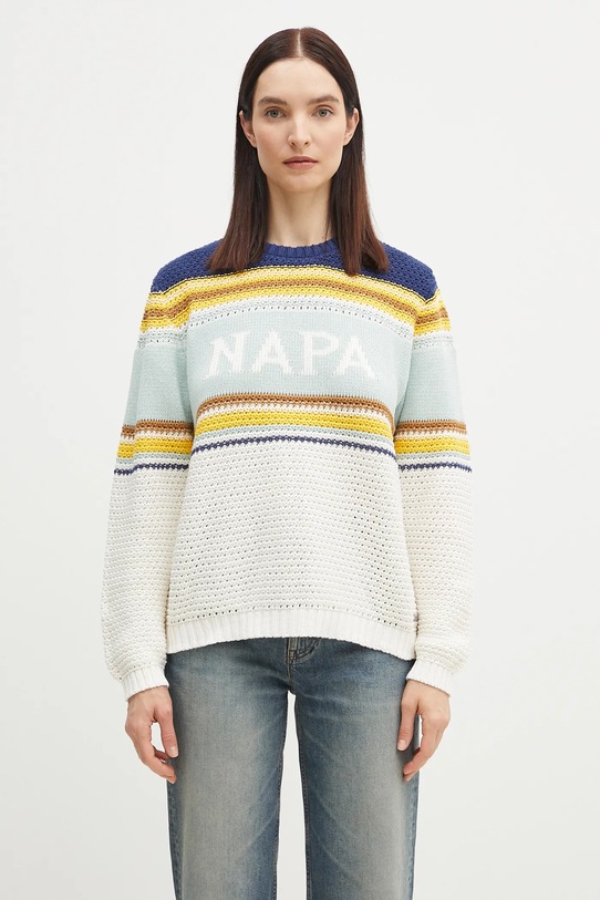 Napapijri sweter bawełniany D-Aulla wzorzyste multicolor NP0A4IL688S1