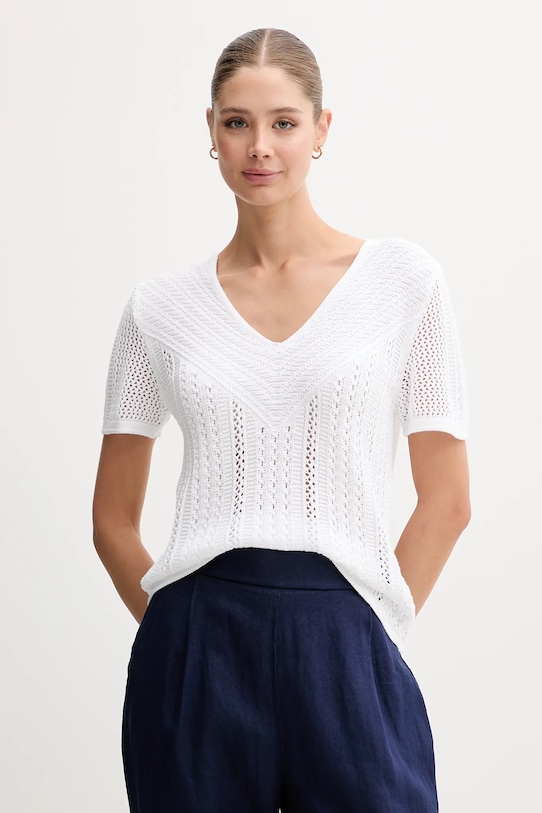 United Colors of Benetton pulover grosime medie alb 143CD402Y