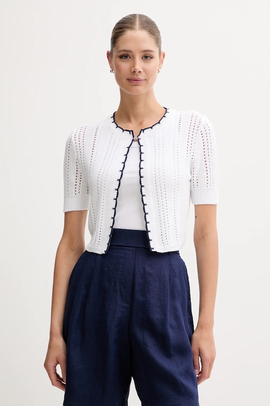 United Colors of Benetton cardigan in cotone medio spessore bianco 1594E501Z