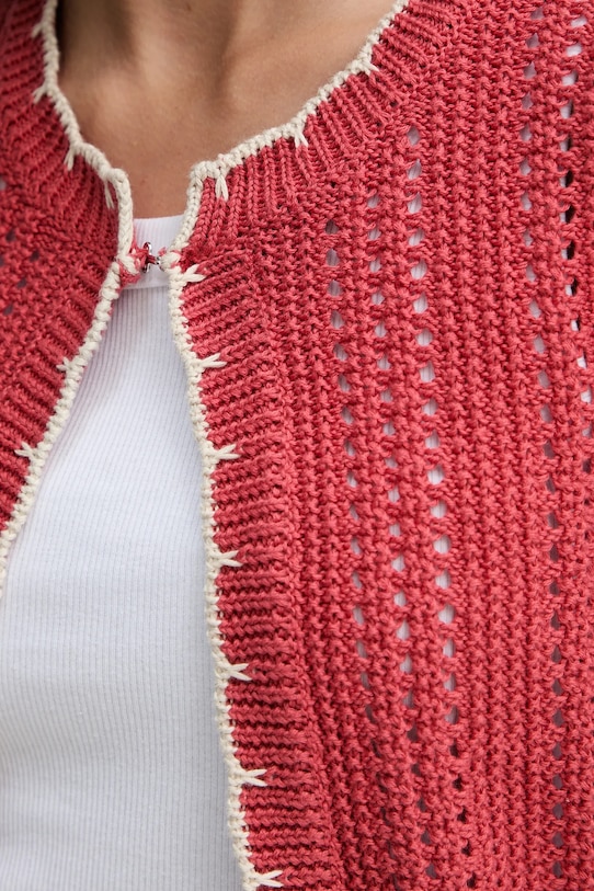 United Colors of Benetton cardigan din bumbac 1594E501Z roz