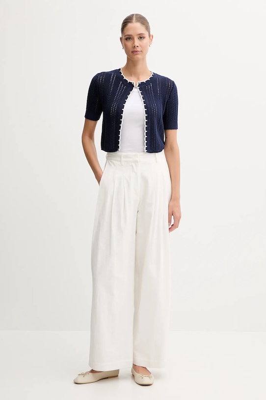 United Colors of Benetton cardigan din bumbac 1594E501Z bleumarin SS25