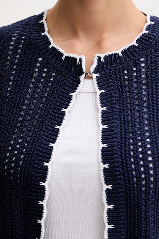 United Colors of Benetton cardigan din bumbac 1594E501Z bleumarin