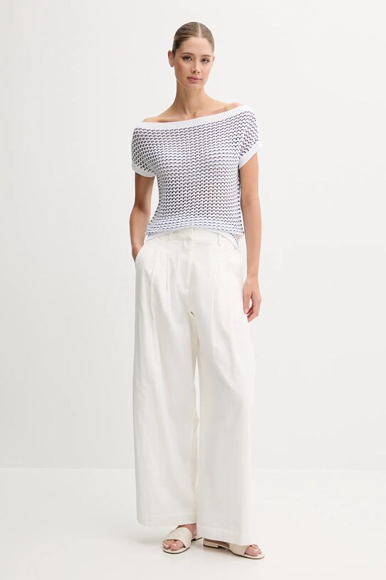 United Colors of Benetton sweter bawełniany 1394E10DW biały SS25