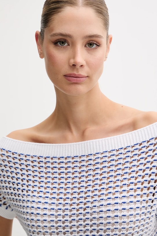 United Colors of Benetton sweter bawełniany biały 1394E10DW