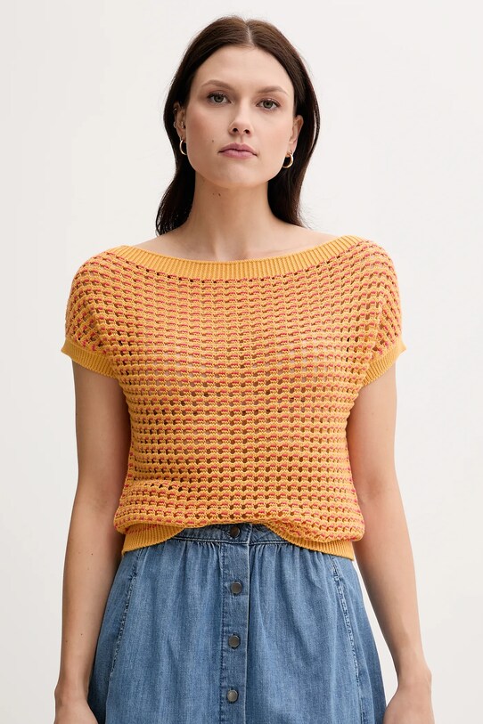 United Colors of Benetton pulover de bumbac subtiri portocaliu 1394E10DW
