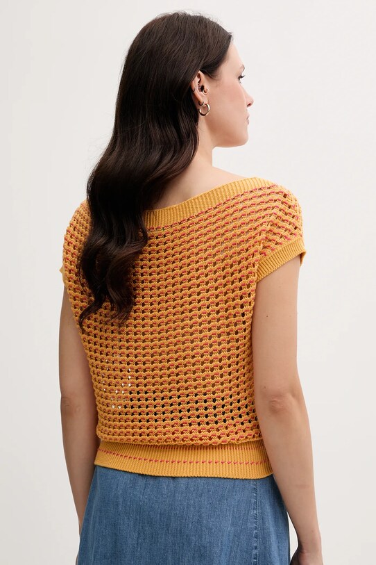 Îmbrăcăminte United Colors of Benetton pulover de bumbac 1394E10DW portocaliu