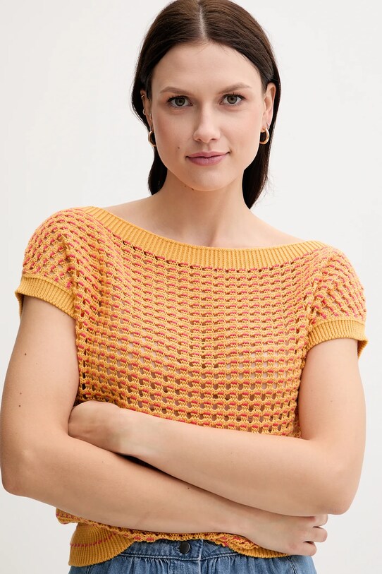 United Colors of Benetton pulover de bumbac portocaliu 1394E10DW