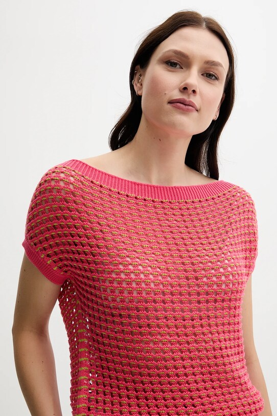 United Colors of Benetton sweter bawełniany różowy 1394E10DW