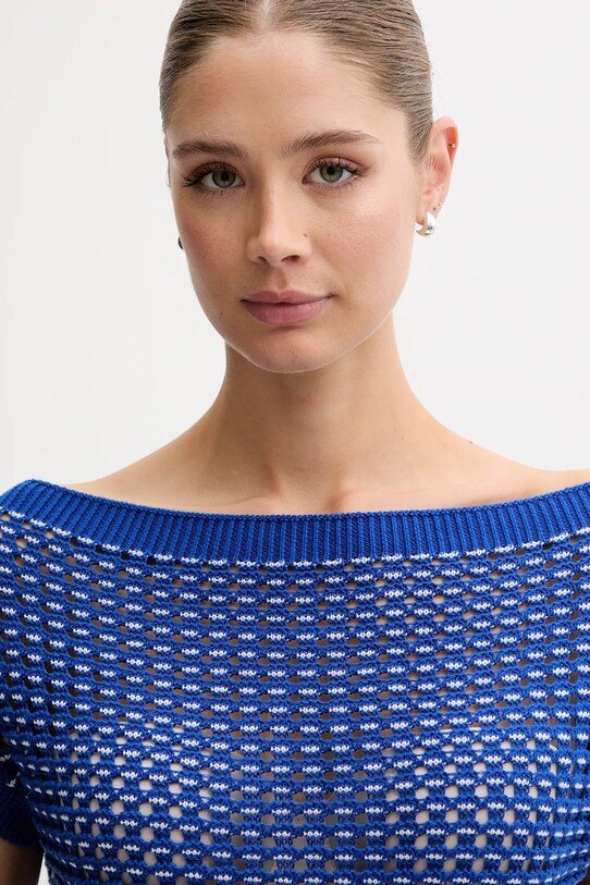 Памучен пуловер United Colors of Benetton син 1394E10DW
