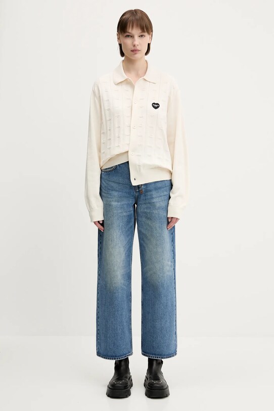 Bavlněný kardigan Carhartt WIP Drewe Cardigan I035182.05XX béžová