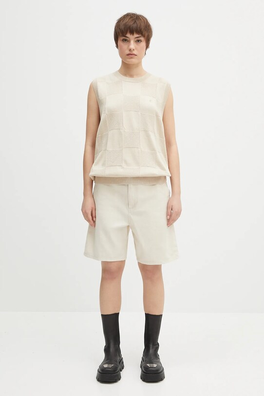 Хлопковая жилетка Carhartt WIP Checker Vest Sweater I034544.2LPXX бежевый