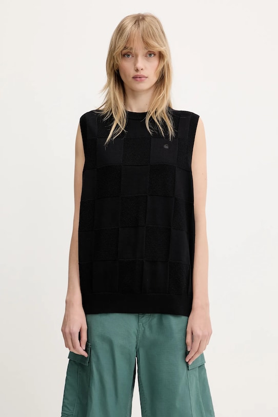 Bavlněná vesta Carhartt WIP Checker Vest Sweater