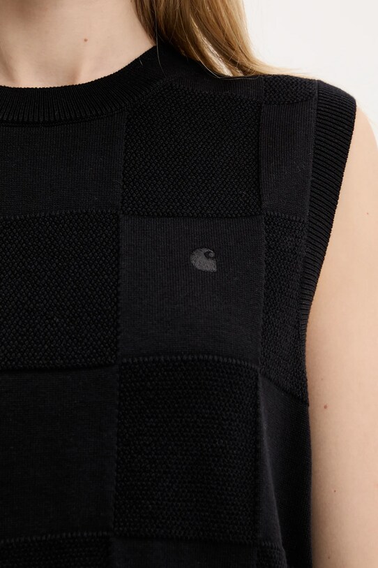 Бавовняна жилетка Carhartt WIP Checker Vest Sweater чорний I034544.89XX
