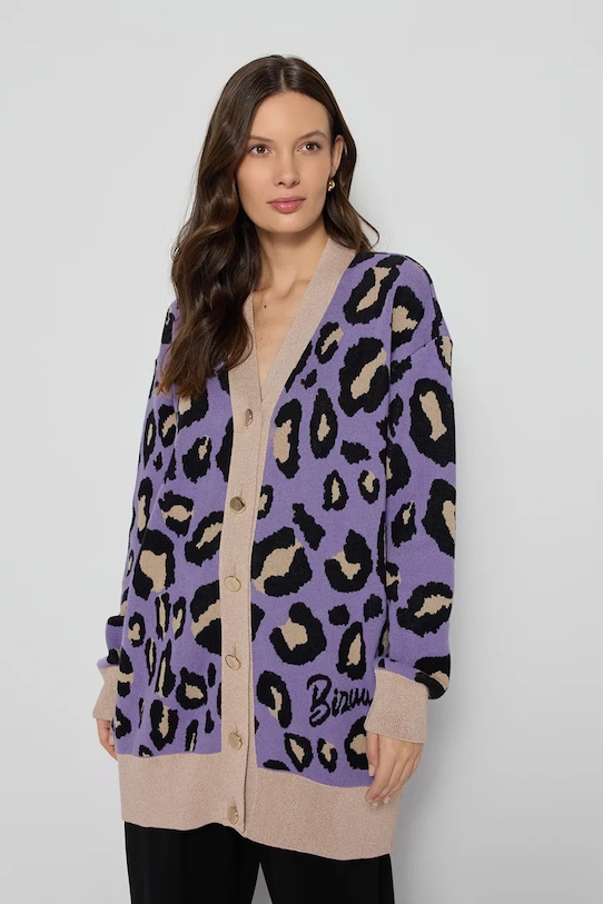 Bizuu kardigan bawełniany SANLEO SANLEO.FIOLETOWY.SS25 fioletowy SS25