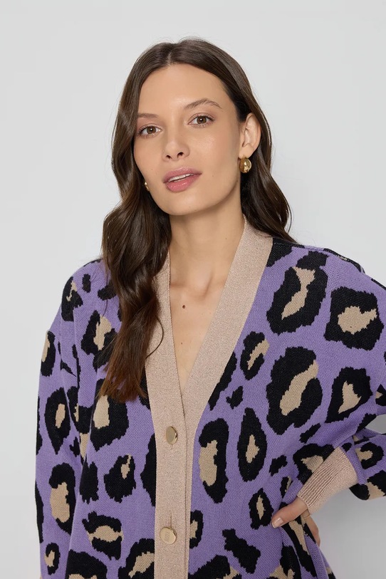 Bizuu kardigan bawełniany SANLEO fioletowy SANLEO.FIOLETOWY.SS25