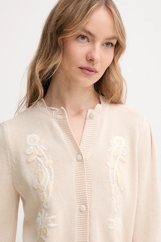 Hoss Intropia kardigan bawełniany beżowy 6319508