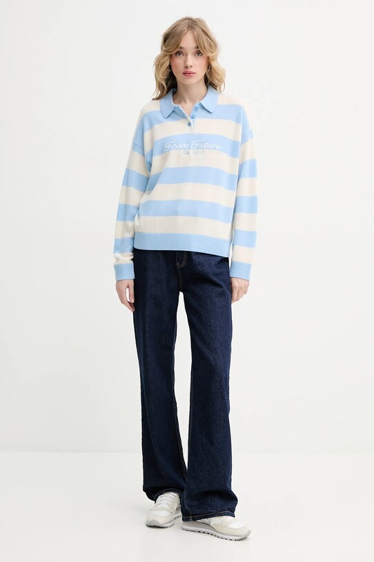 Kašmírový svetr FROM FUTURE WPP02582 modrá SS25