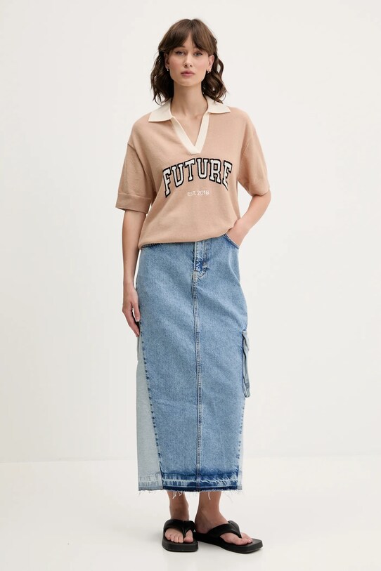 FROM FUTURE sweter kaszmirowy WPP02646 beżowy SS25