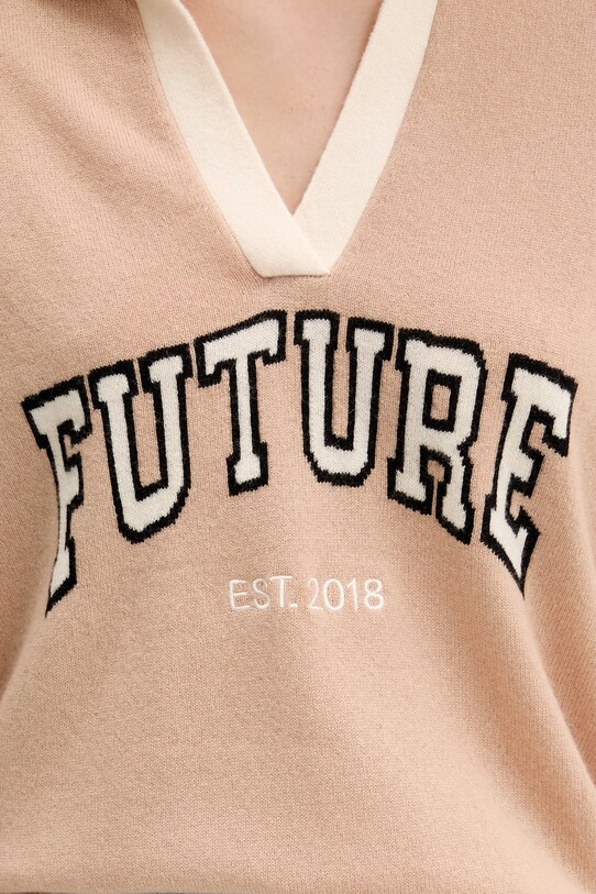 FROM FUTURE sweter kaszmirowy WPP02646 beżowy