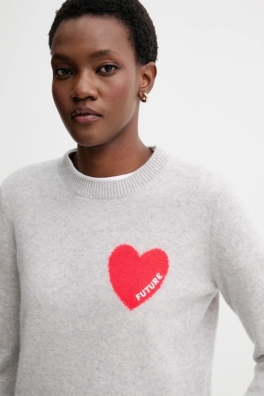 FROM FUTURE sweter kaszmirowy szary WPR01195