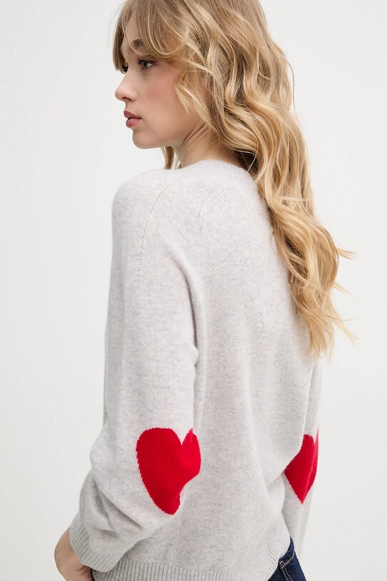 Kašmírový svetr FROM FUTURE směs šedá WPR02643