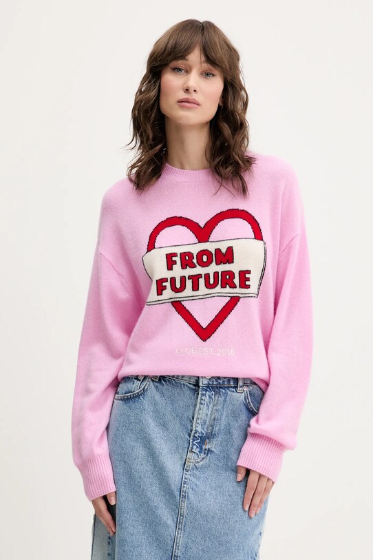 FROM FUTURE pulover de cașmir subtiri roz WPR02644