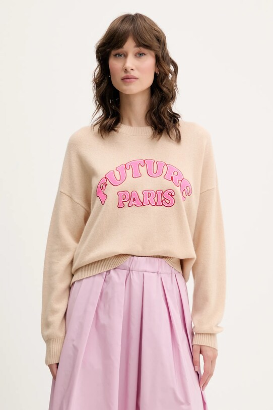 FROM FUTURE pulover de cașmir subtiri bej WPR02645
