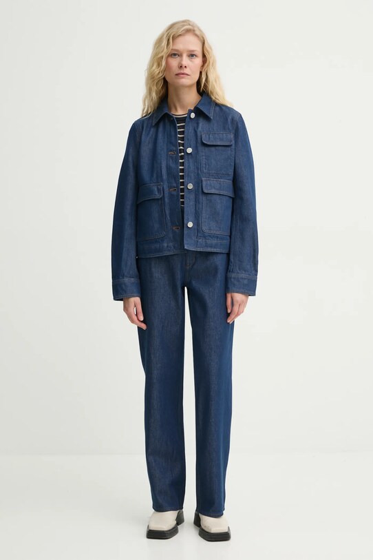 Theory t-shirt lniany P0313702 granatowy SS25