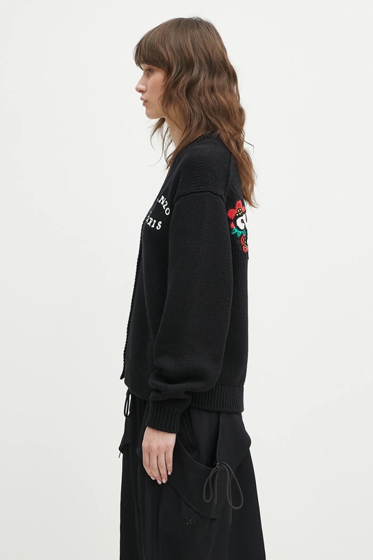 Vlněný kardigan Kenzo x Verdy FF52CA4773CX.99J černá SS25