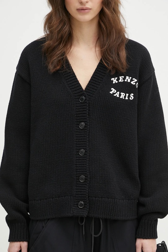 Vlněný kardigan Kenzo x Verdy černá FF52CA4773CX.99J