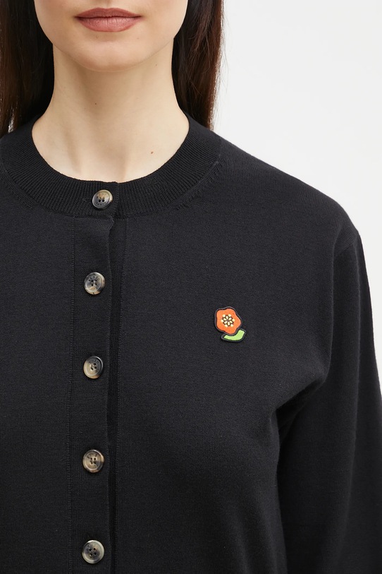 Vlněný kardigan Kenzo Pop černá FF52CA4823LB.99J