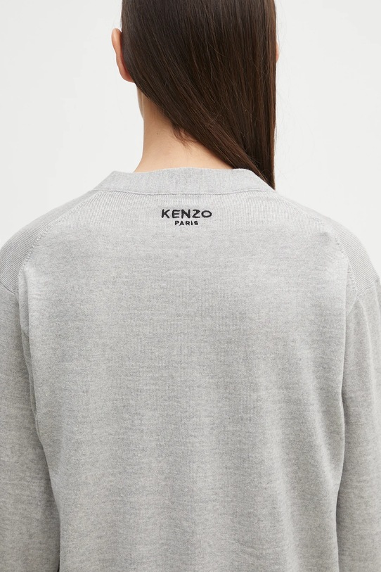 Kenzo kardigan wełniany Pop szary FF52CA4833LB.93