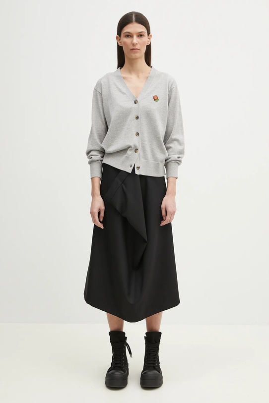 Kenzo kardigan wełniany Pop FF52CA4833LB.93 szary