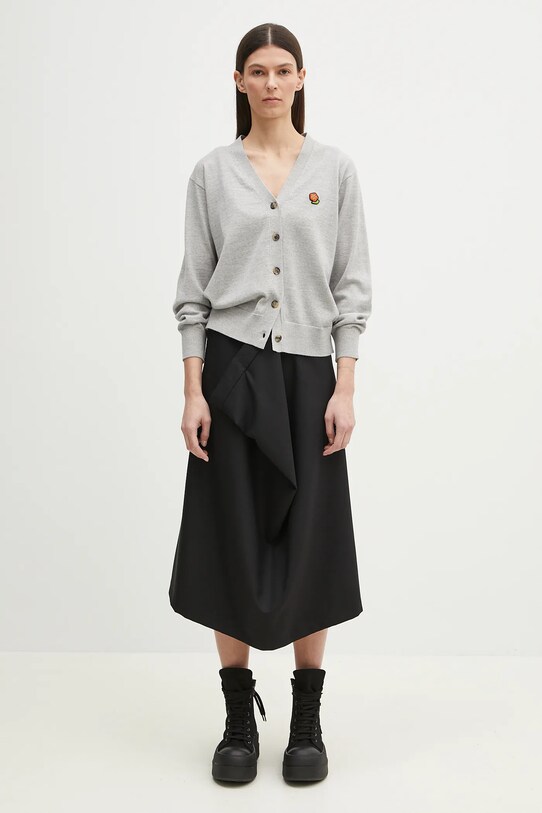 Kenzo woolen cardigan Pop FF52CA4833LB.93 gray