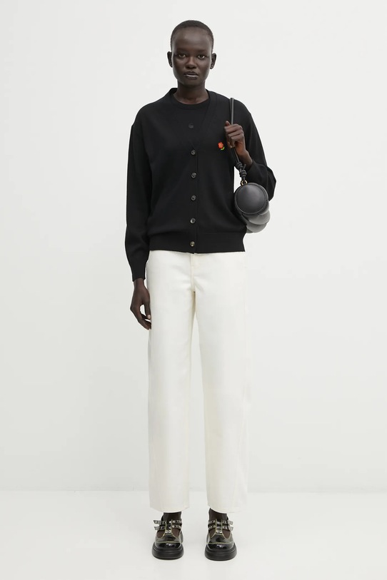 Μάλλινη ζακέτα Kenzo Pop FF52CA4833LB.99J μαύρο