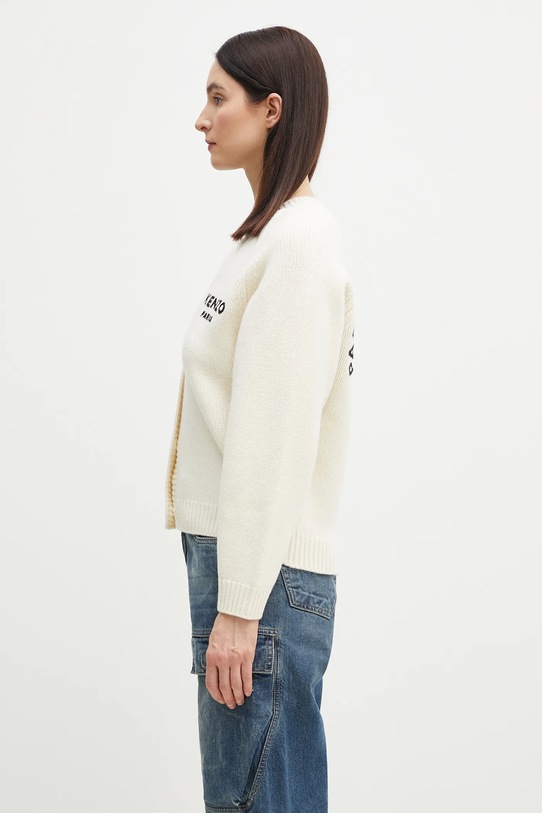 Kenzo kardigan wełniany Pop FF52CA4983LA.02 beżowy SS25
