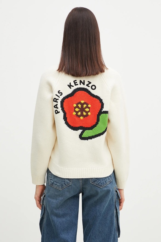 Odzież Kenzo kardigan wełniany Pop FF52CA4983LA.02 beżowy
