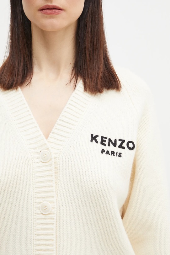 Kenzo kardigan wełniany Pop beżowy FF52CA4983LA.02