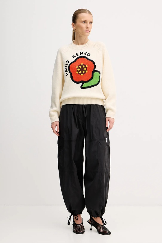 Vlnený sveter Kenzo Pop béžová FF52PU7043LA.02