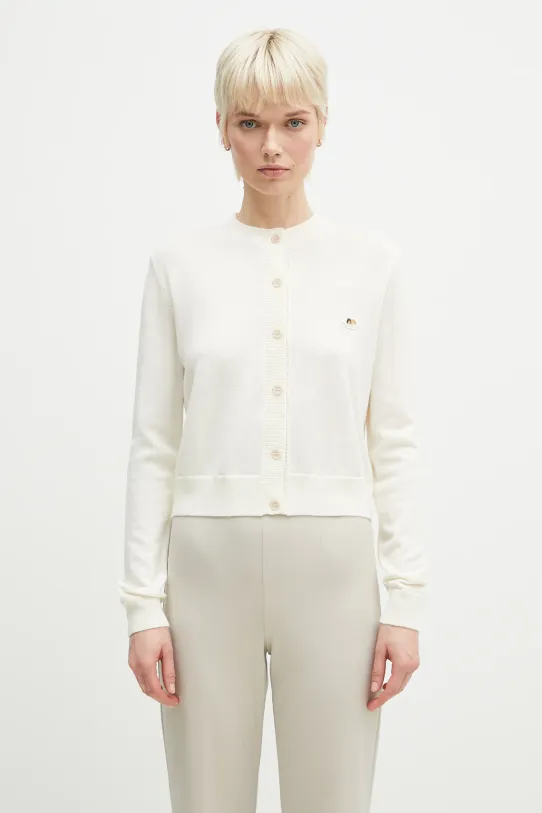 Fiorucci woolen cardigan Angel Patch round neck beige W02SPKCA337KN03WH02