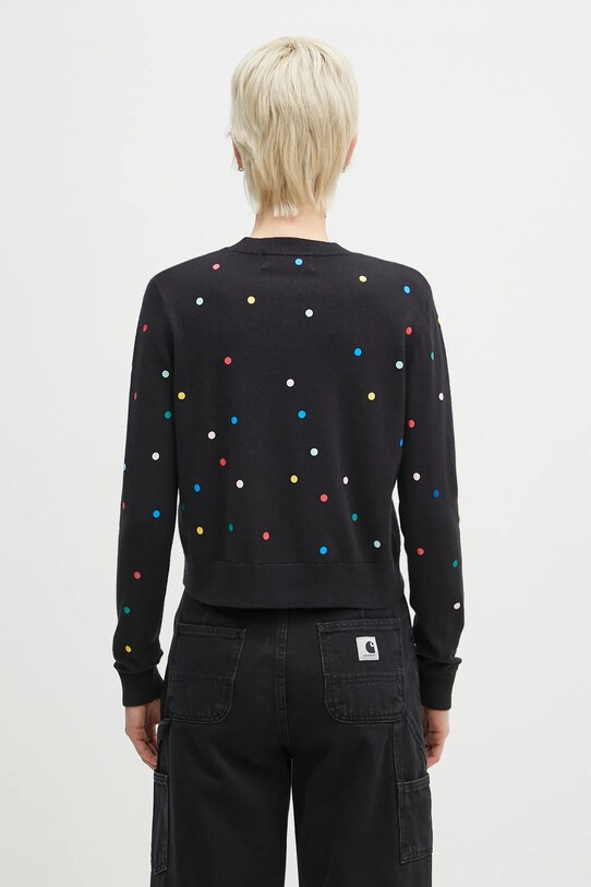 Odzież Fiorucci kardigan wełniany Confetti Dot Print Logo W02SPKCA337KN03BK01 czarny