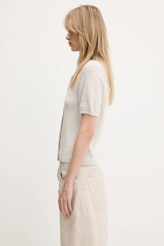 Hedvábný kardigan Our Legacy Shrunken Cardigan W2253SO béžová SS25